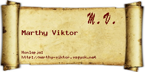 Marthy Viktor névjegykártya